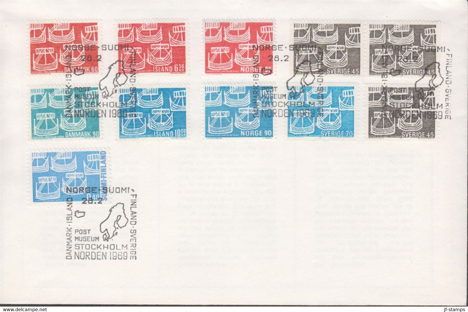 1969. NORDEN. Complete Set From Denmark, Island, Norge, Sverige And Finland On FDC 28.2.... (Michel 426-427+) - JF432295 - Storia Postale