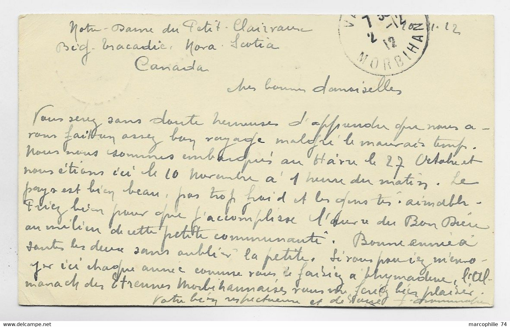 CANADA ENTIER ONE CENT POST CARD + 1C BIG TRACADIE NO 20 1912 TO FRANCE - 1903-1954 De Koningen