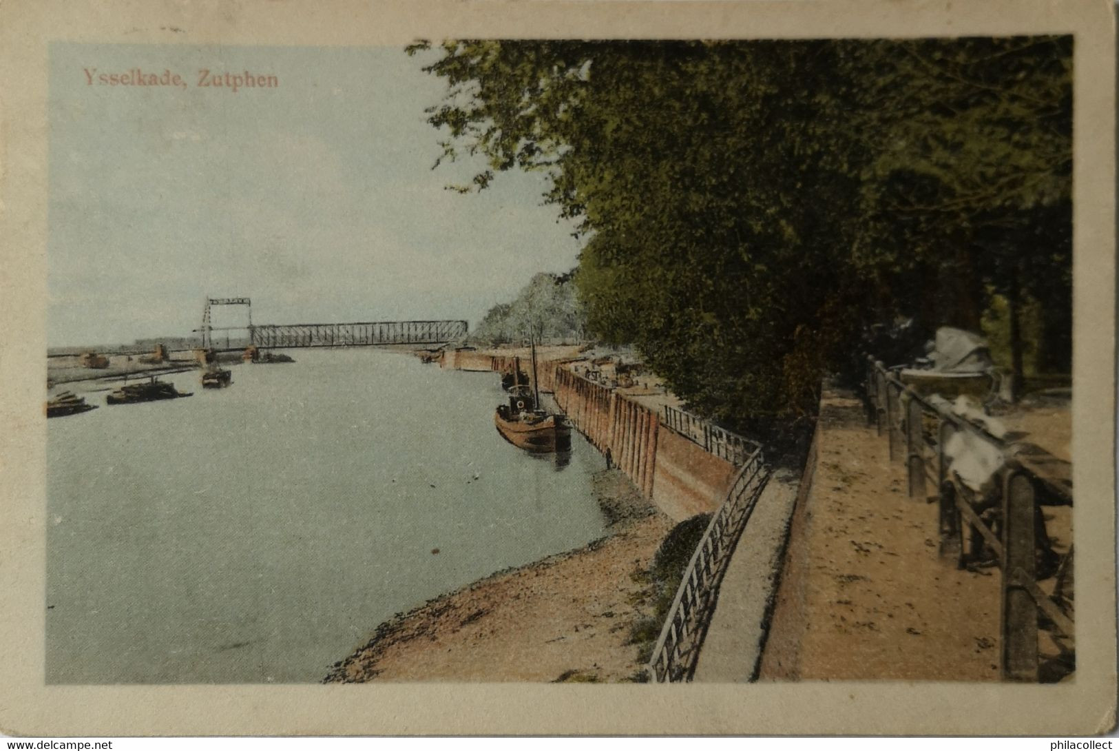 Zutphen  (Gld. ) // Ysselkade - IJsselkade (met Brug - Kleur) 1921 - Zutphen