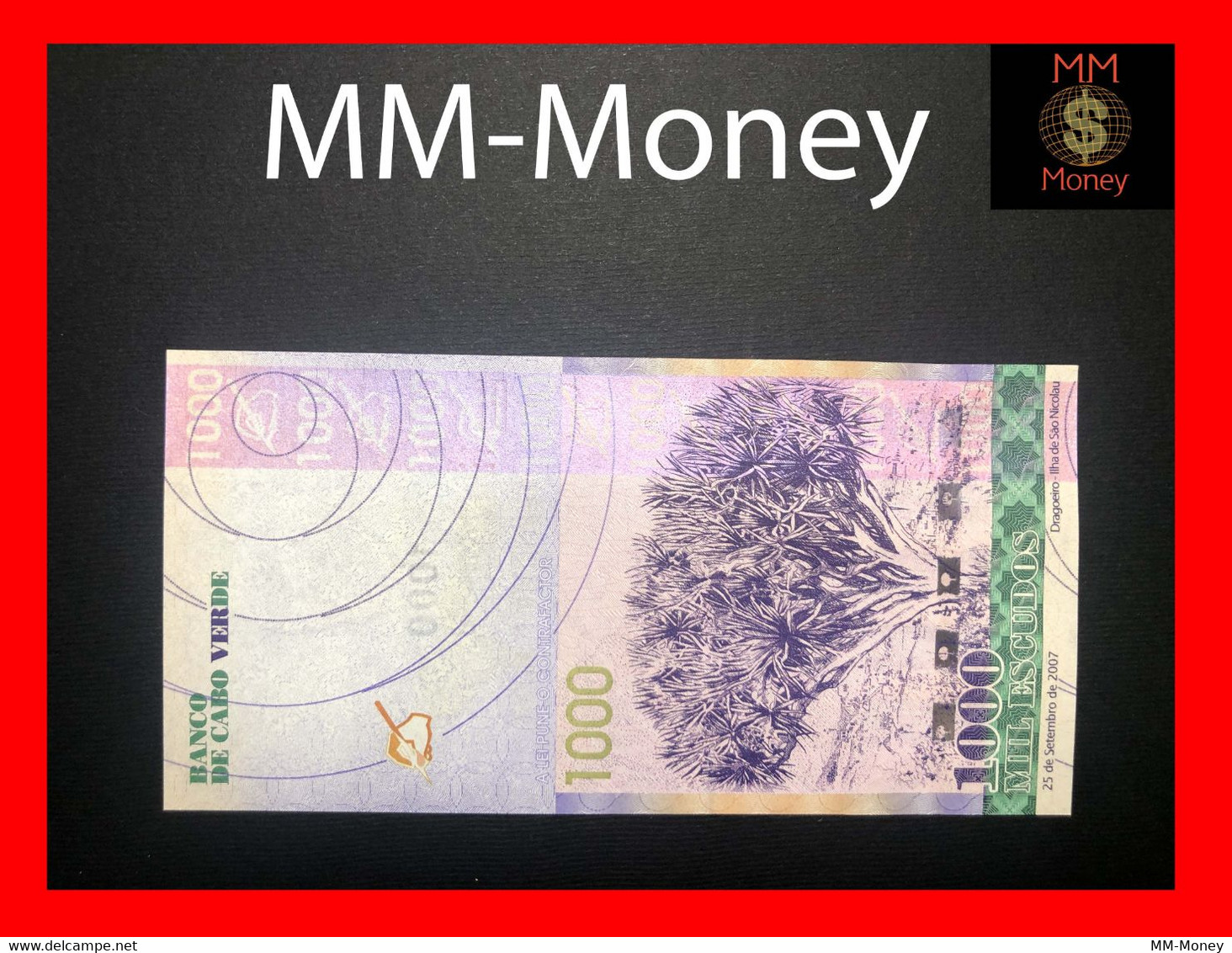 CAPE VERDE 1.000 1000 Escudos 25.9.2007  P.  70    UNC  [MM-Money] - Cape Verde