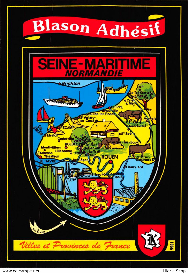 [76] HAUTE NORMANDIE - SEINE-MARITIME Cpm Autocollant Adhésif Blason écusson -  ♥♥♥ - Haute-Normandie