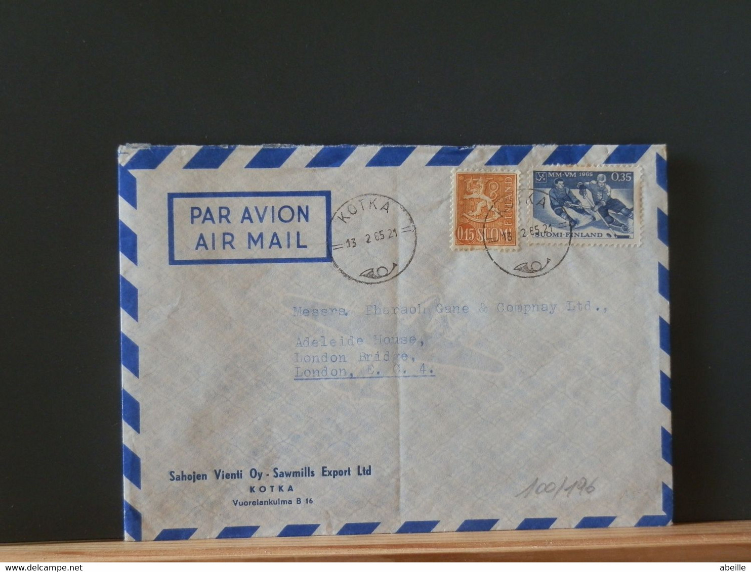 100/196   LETTRE NORGE  1965 POUR LONDON - Briefe U. Dokumente