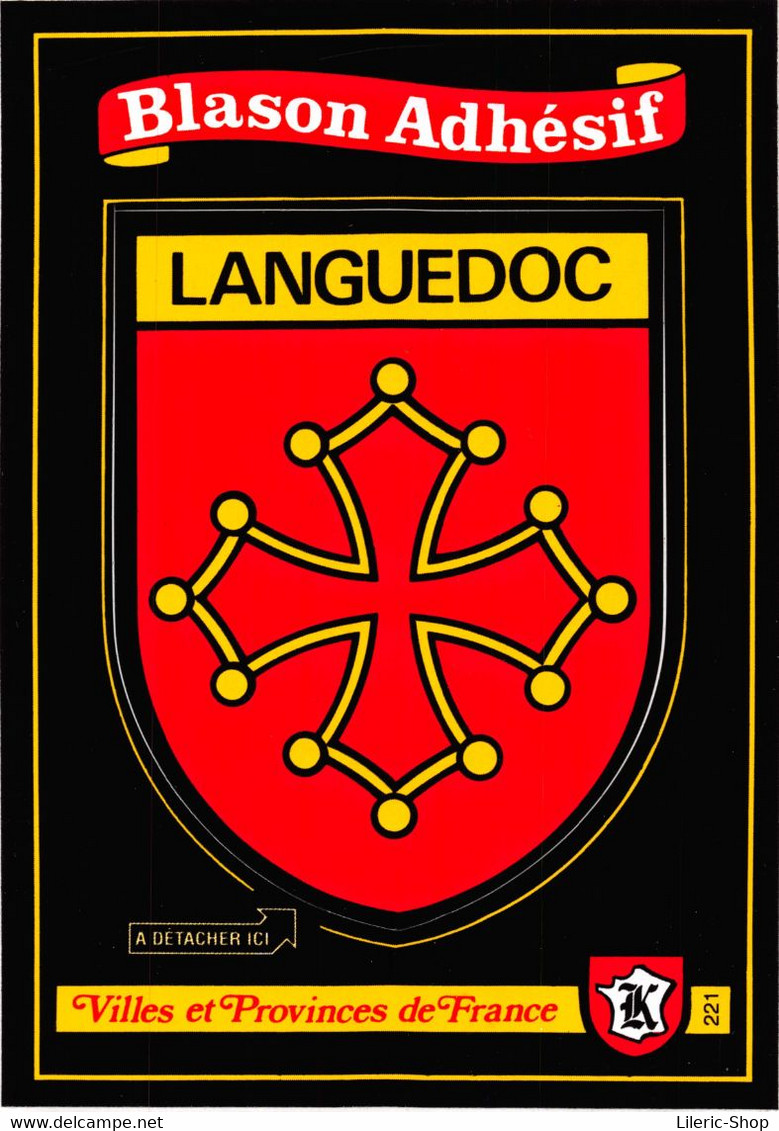 LANGUEDOC -  Cpm Autocollant Adhésif Blason écusson -  ♥♥♥ - Languedoc-Roussillon