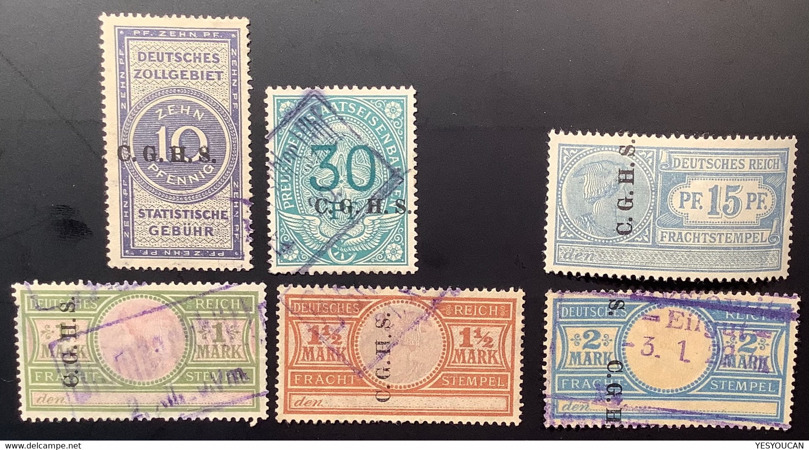 Oberschlesien C.G.H.S. FISKALMARKEN(Gorny Slask Germany Revenue Stamps Abstimmungsgebiete Stempelmarken Fiscaux Poland - Autres & Non Classés