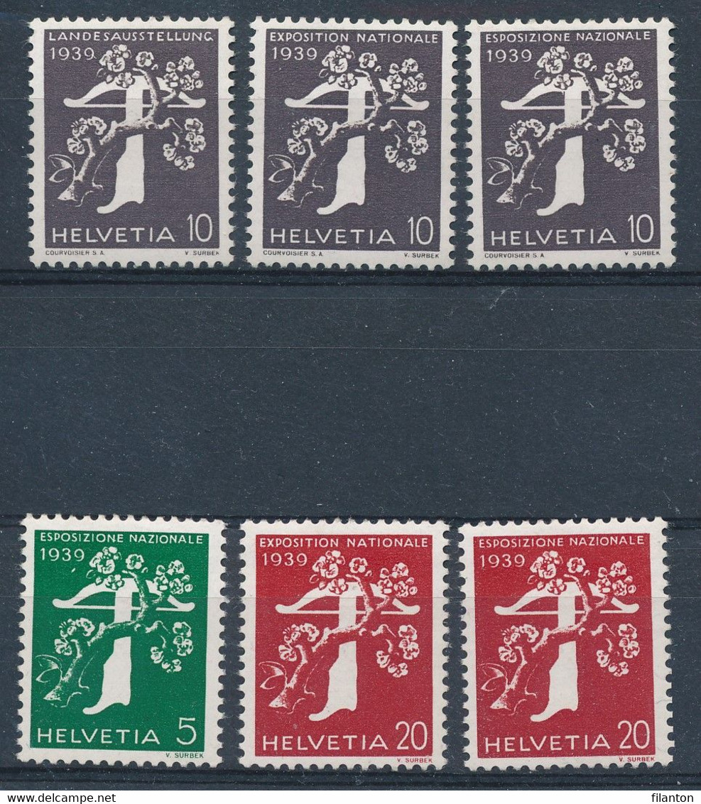 HELVETIA - 6 Timbres Rouleaux Avec Numéro - MH* -  (ref. 4287) - Rollen