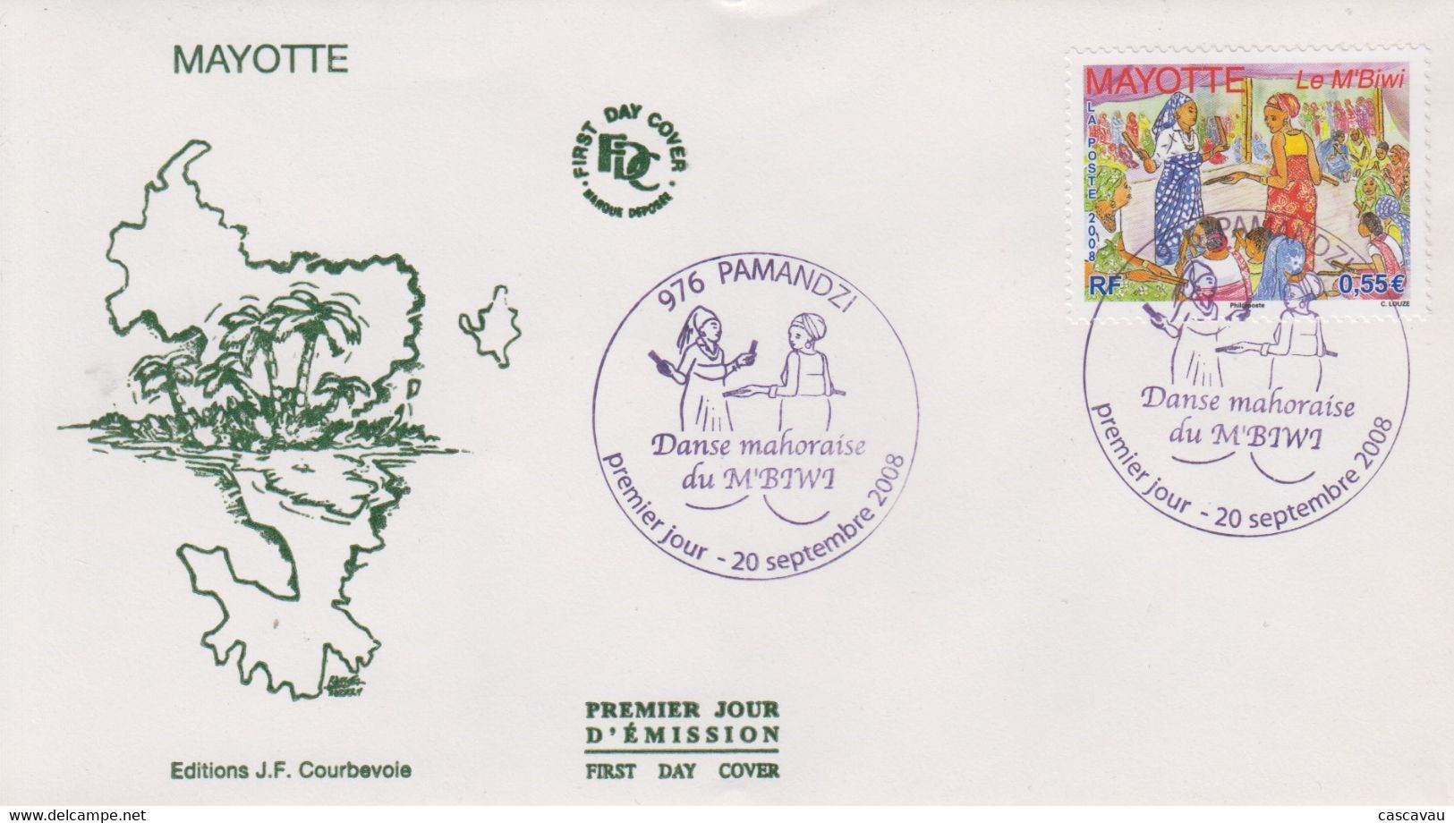 Enveloppe  FDC  1er  Jour    MAYOTTE     Danse   Du   M' BIWI     2008 - Other & Unclassified