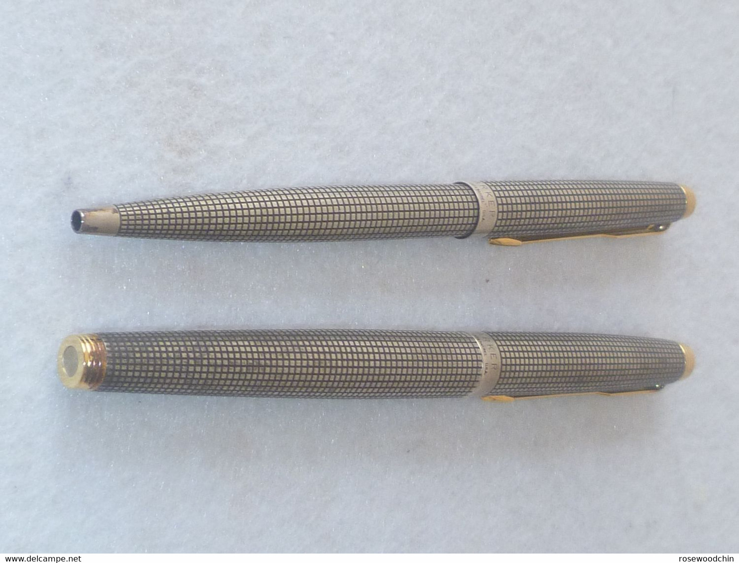 Vintage !   Authentic Parker 75 Sterling Silver Fountain pen 14K Nib & Ball Point Set (#94)