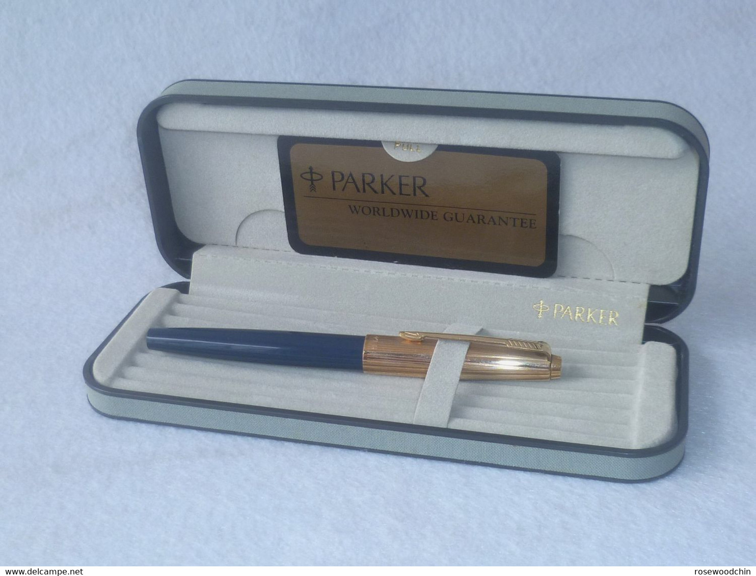 Vintage !   Authentic Parker Lady Junior Gold Nib Blue Fountain Pen England (#92) - Stylos