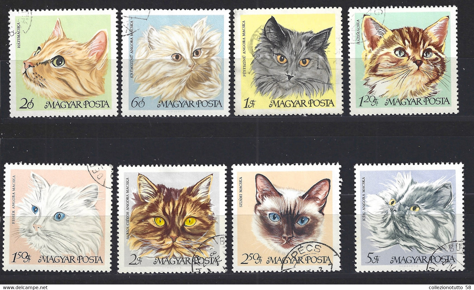 HUNGARY Lot Of Cat 1968 Full Set Used - Gatos Domésticos