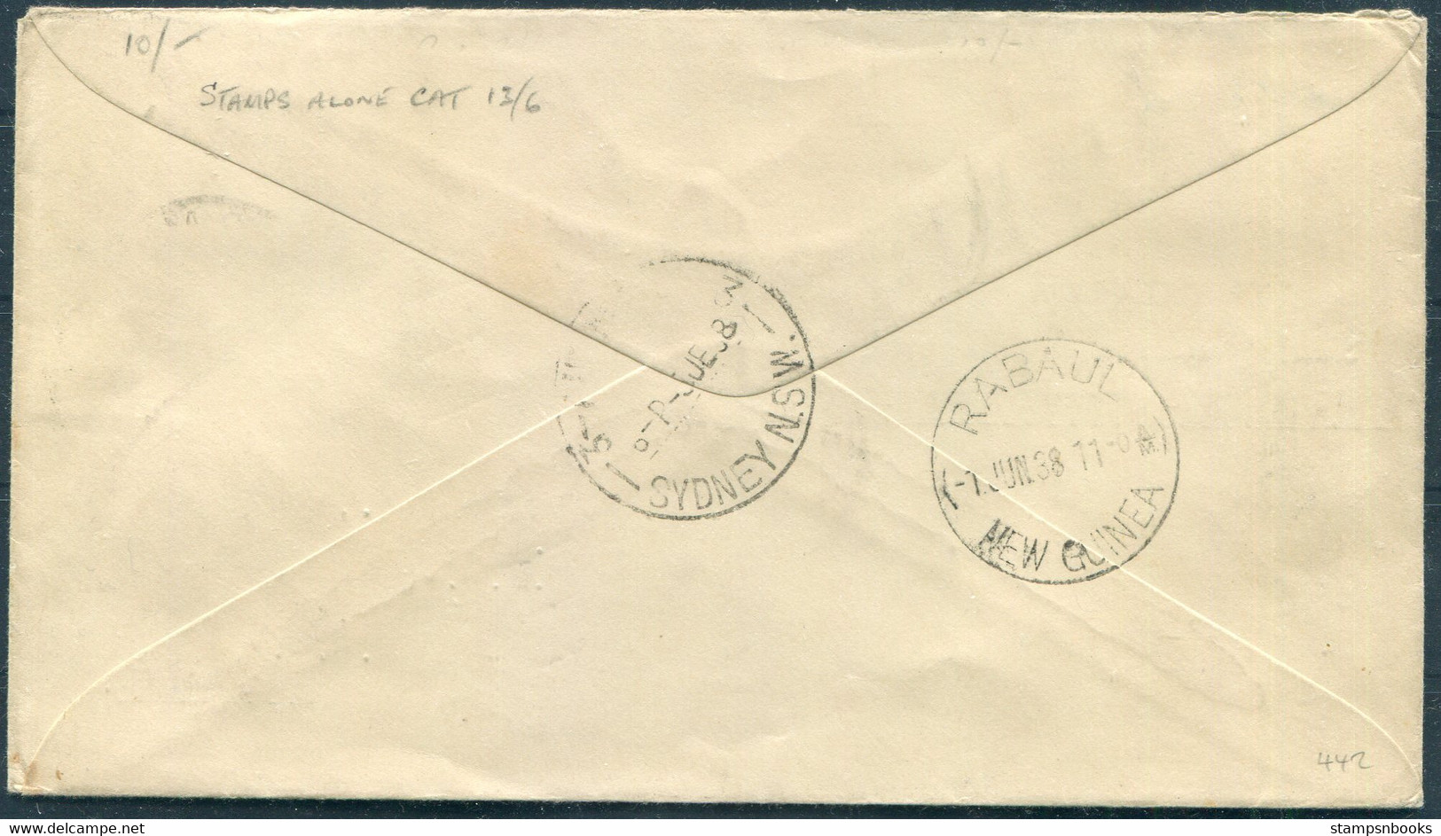 1938 (May 30th) Australia - New Guinea - Australia First Flight Cover. Sydney Rabaul Via Salamua Air Mail - Eerste Vluchten