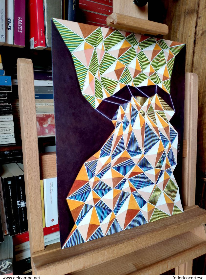 Composizione geometrica astratta, olio su carta