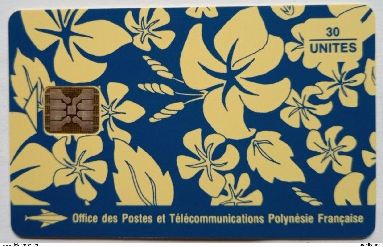 French Polynesia 30 Units " Motif  Pareo, S.Millecamps 1993 ( Blue ) " - Polynésie Française