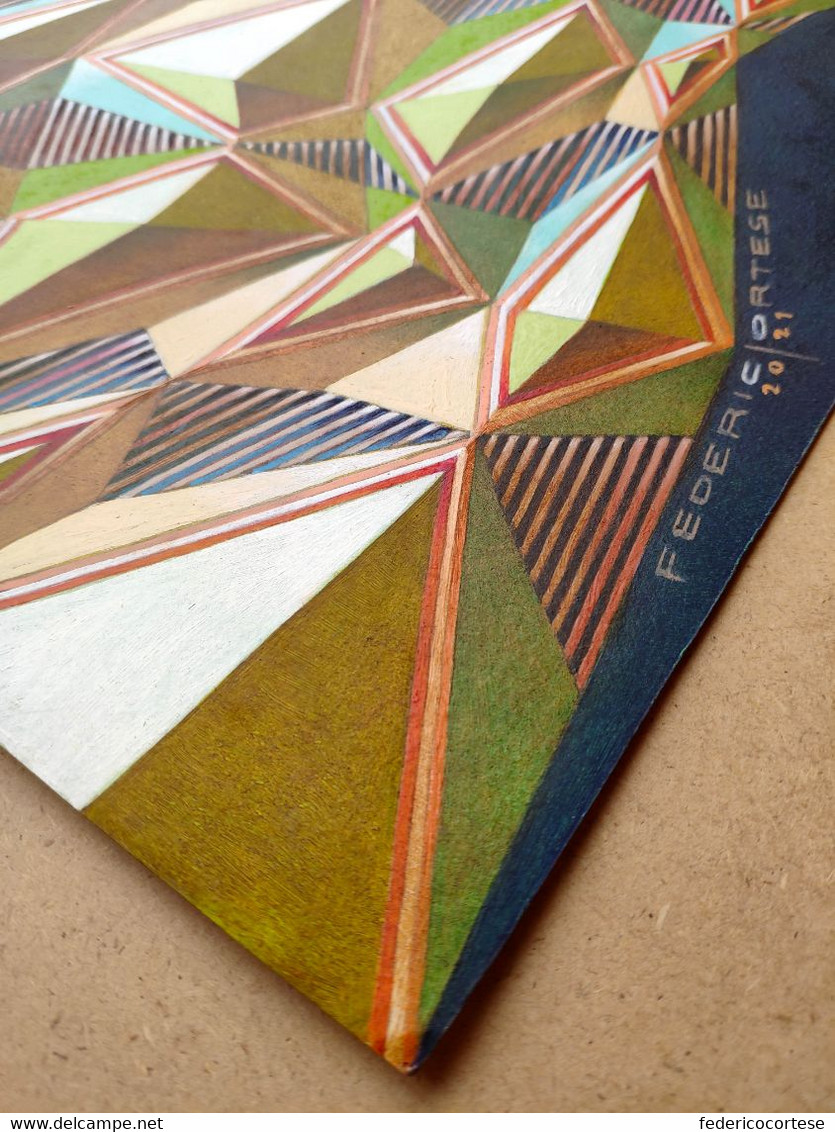 Composizione geometrica astratta, olio su carta