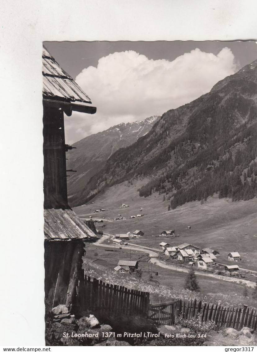 B5896) ST. LEONHARD I. PITZTAL - Tirol - Super Ansicht Von Hütte Auf Häuser - Holzzaun Im Vordergrund ALT - Pitztal
