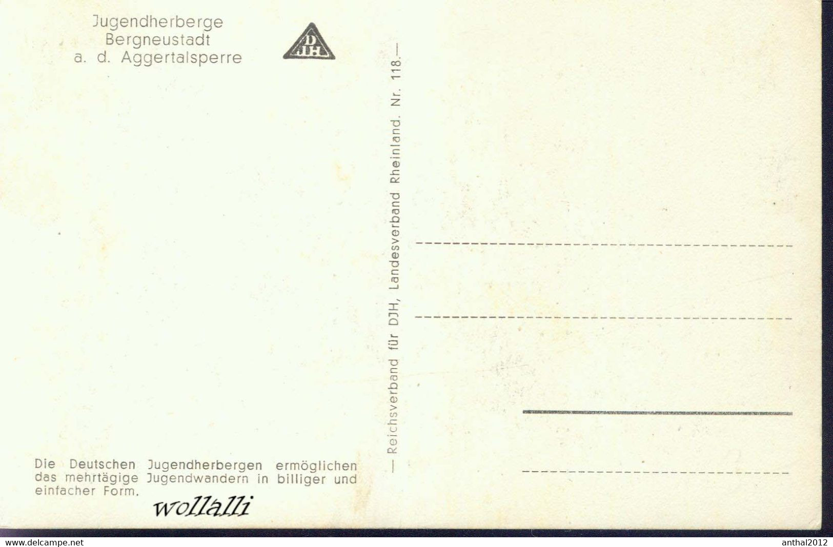 Rarität Jugendherberge Bergneustadt A.d. Aggertalsperre DJH Um 1950 Nr. 118 - Bergneustadt