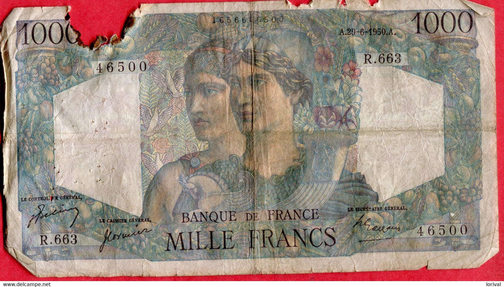 1000 Francs B 3 Euros - 1955-1959 Sovraccarichi In Nuovi Franchi