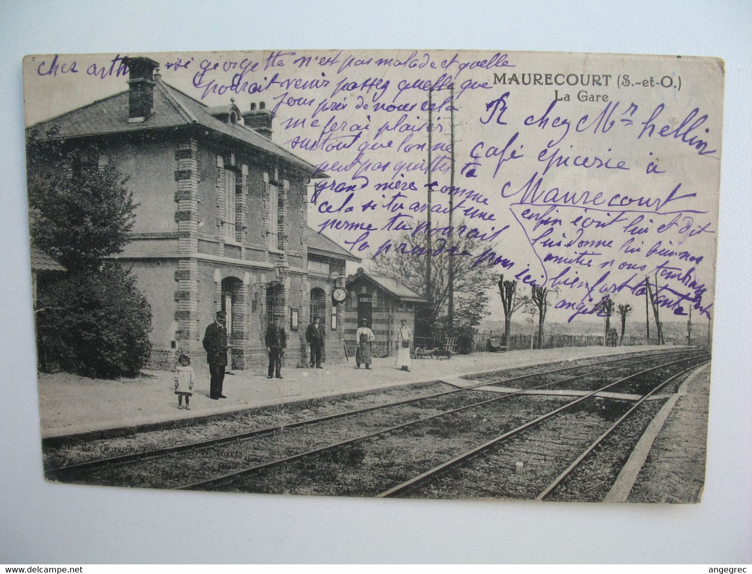 CPA  Gare -   Maurecourt  La Gare   Daté 1923 - Maurecourt