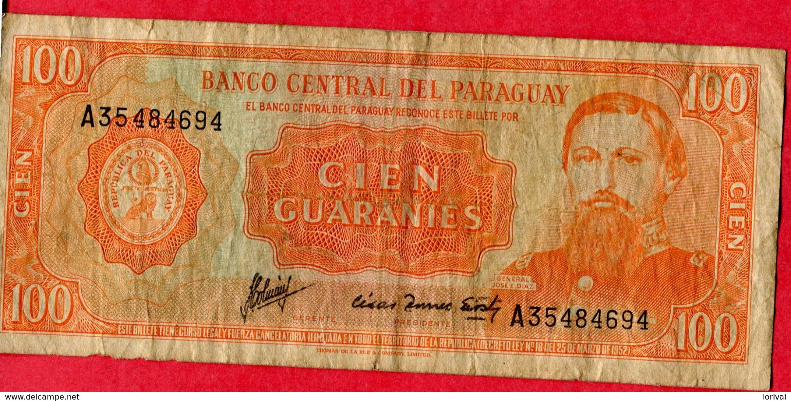 100 Guaranis B 2 Euros - Paraguay