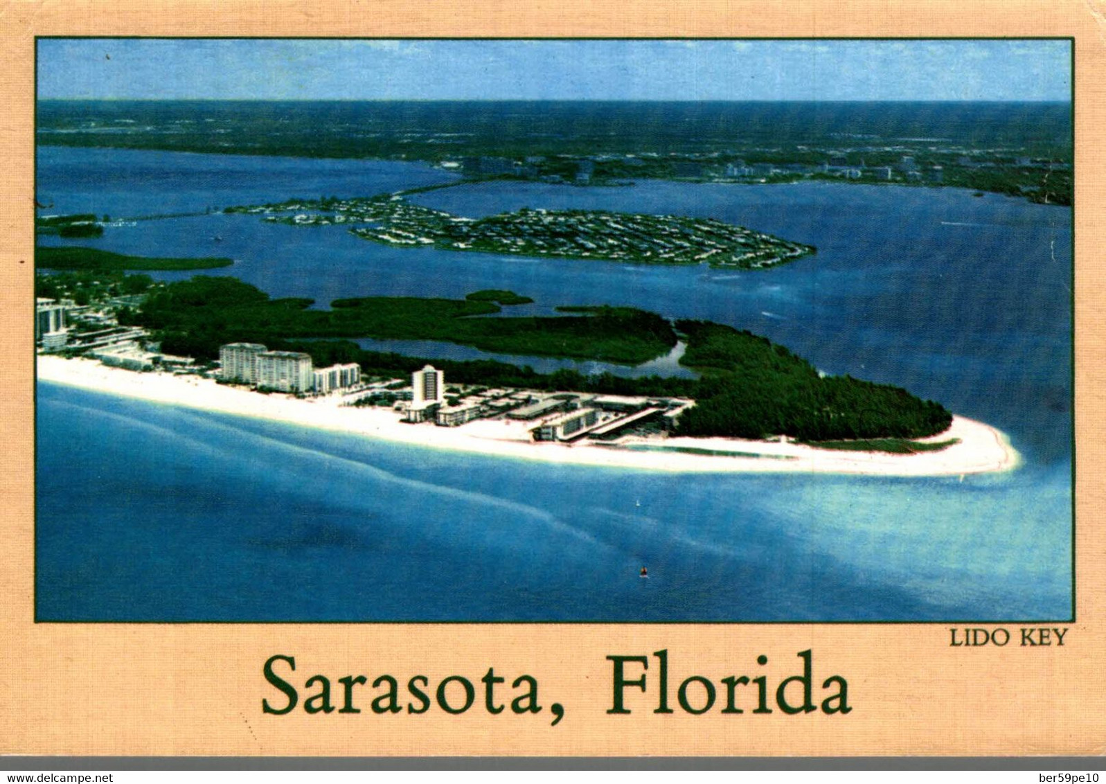 USA FLORIDA SARASOTA AERIAL VIEW OF LIDO AND BIRD KEY'S ON BEAUTIFUL SARASOTA BAY - Sarasota