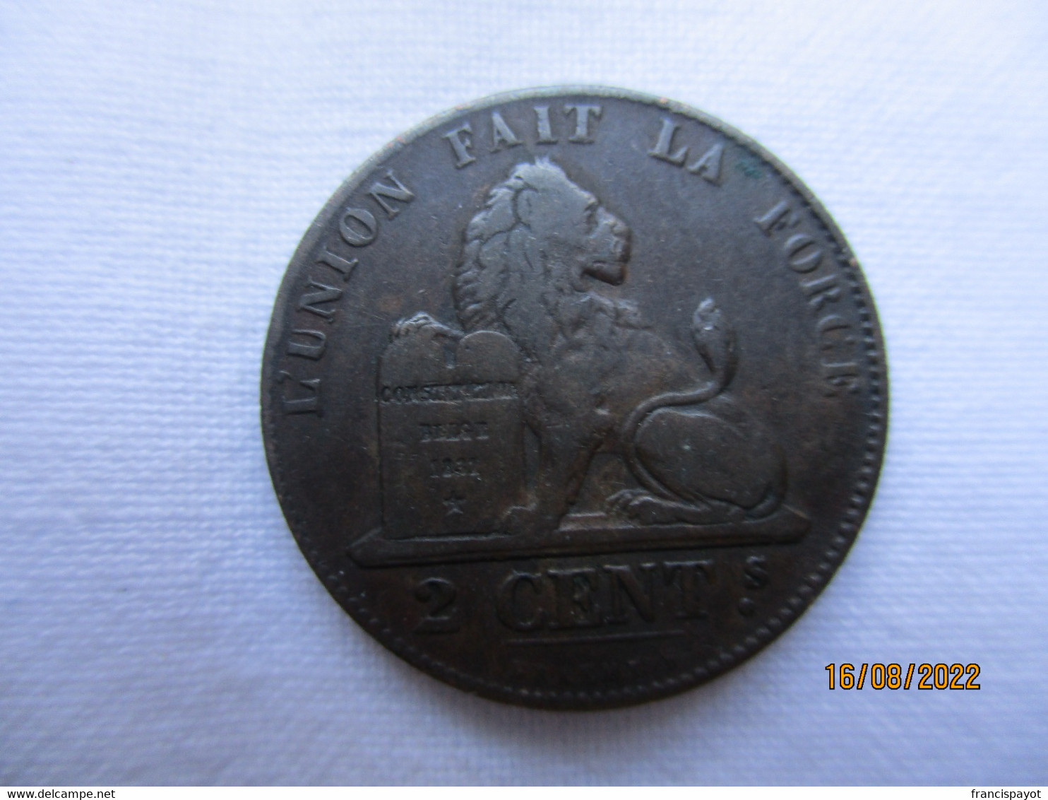 Belgique: 2 Centimes 1863 (français) - 2 Cents