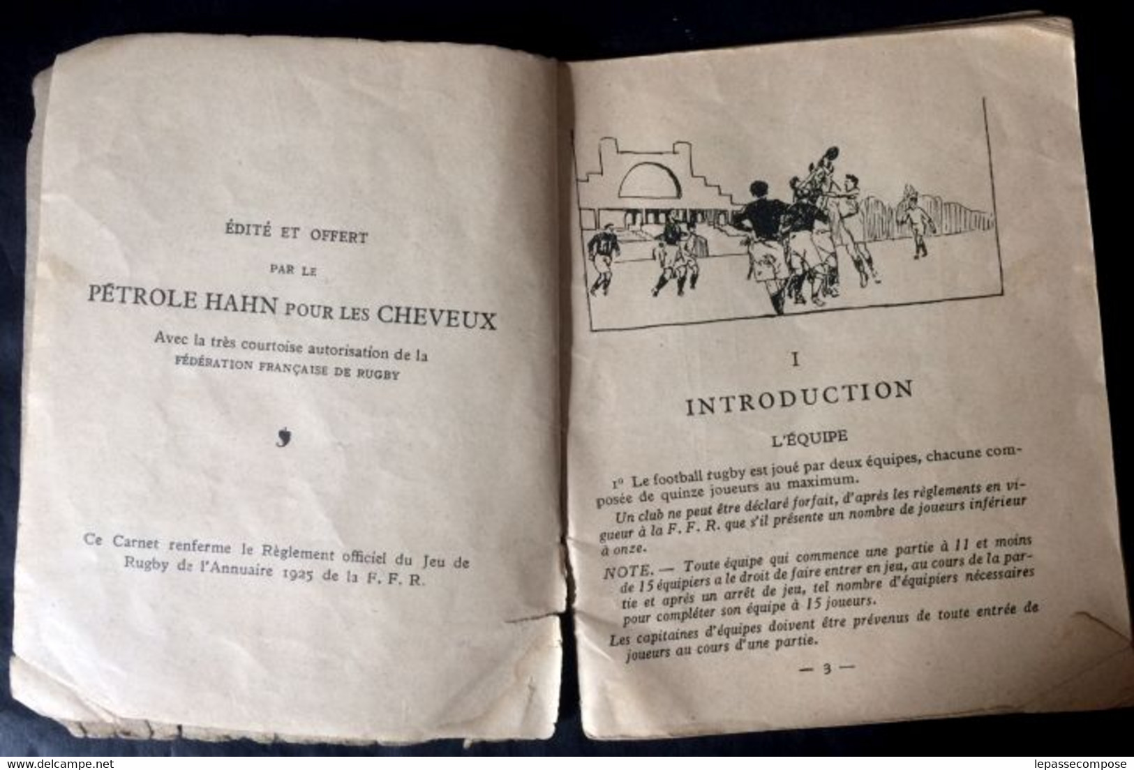 RARE - CODE DE FOOTBALL RUGBY - REGLEMENT DU JEU 1925 - REGLES OFFICIELLES DE L'ANNUAIRE 1925 DE LA FFR - Rugby