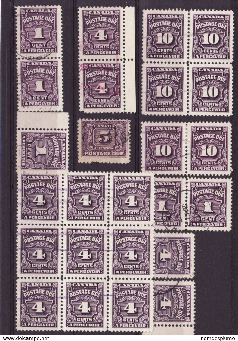 6840) Canada Postage Due Collection May Have Perforation Folds & Separation On Blocks - Port Dû (Taxe)