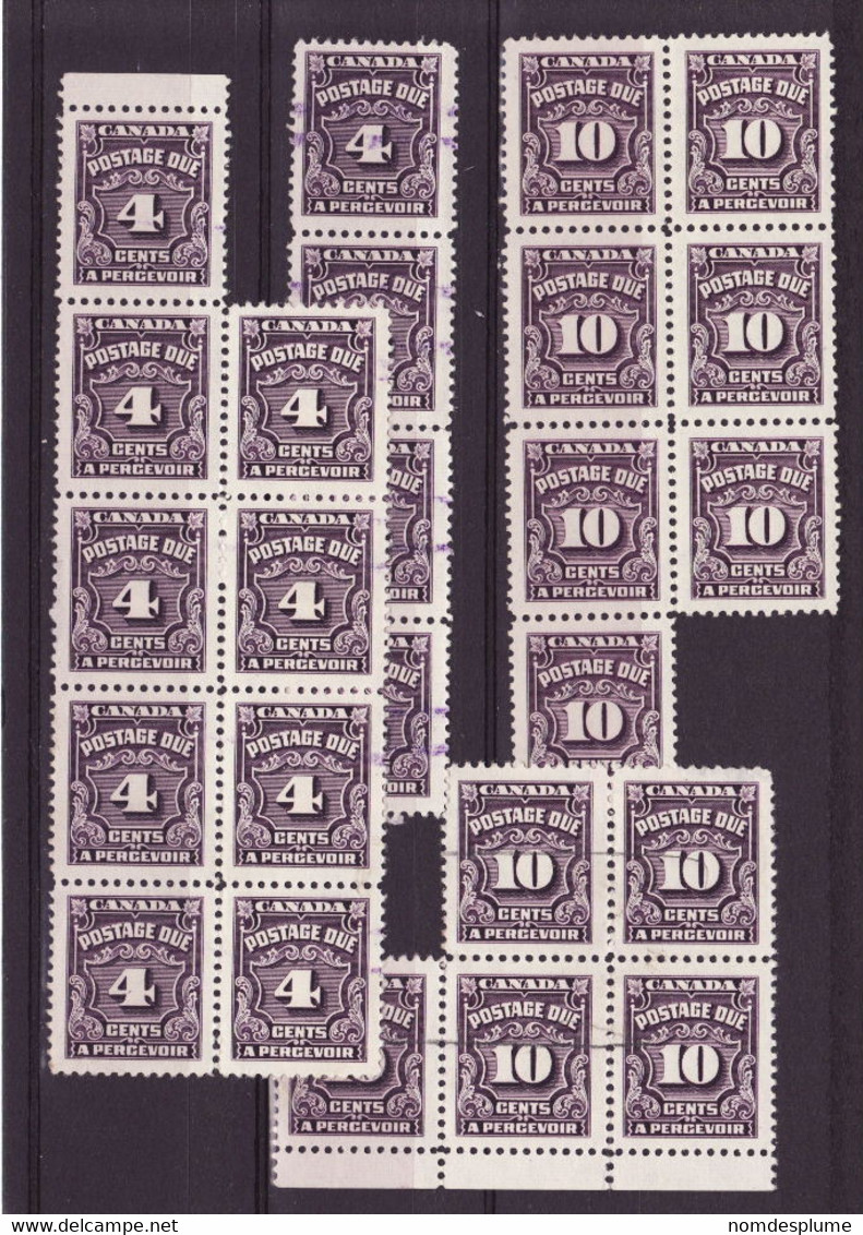 6841) Canada Postage Due Collection May Have Perforation Folds & Separation On Blocks - Port Dû (Taxe)