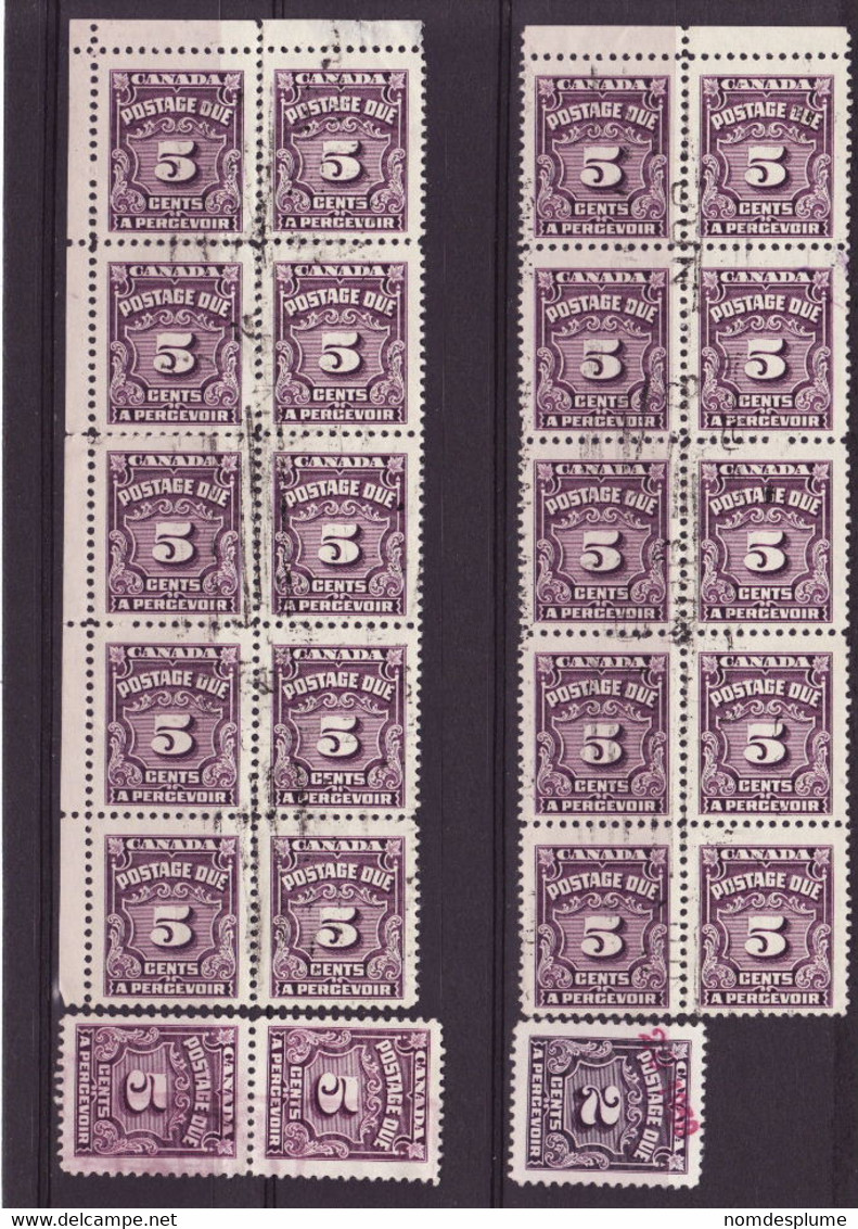 6849) Canada Postage Due 1935 Perforation Fold & Separation On Block - Segnatasse