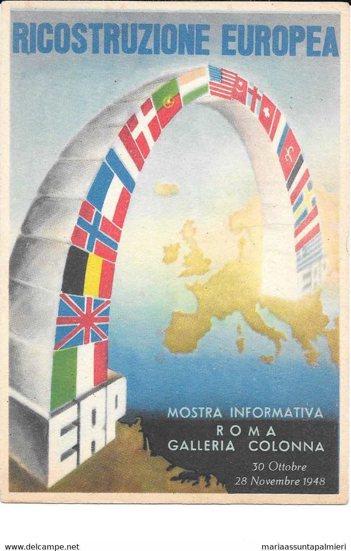 CARTOLINA - ROMA - RICOSTRUZIONE EUROPEA - Mostre, Esposizioni