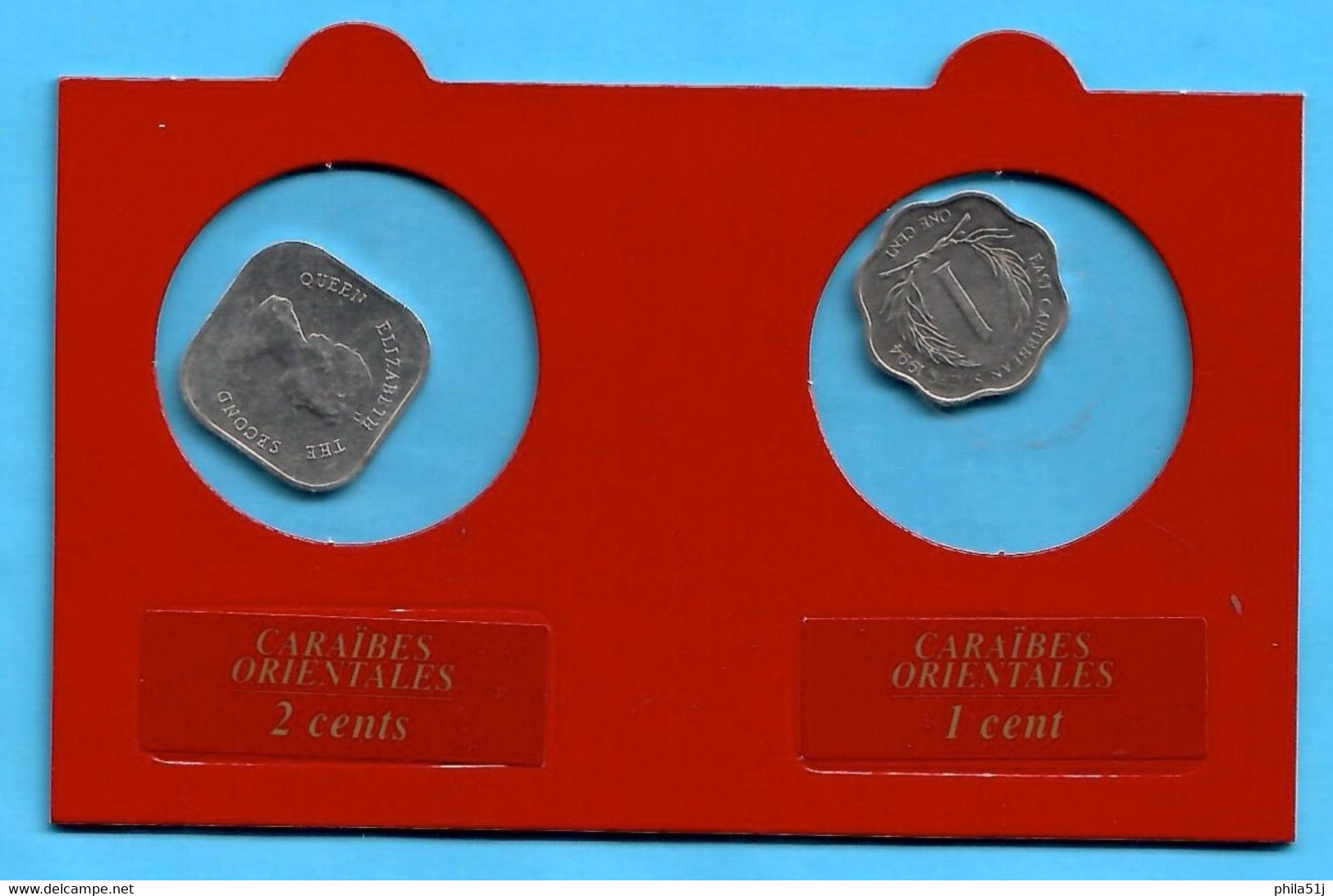 CARAIBES ORIENTALES---1CENT De 1994 & 2 CENT De 1996---NEUF Non CIRCULE VOIR SCAN - Caraïbes Orientales (Etats Des)