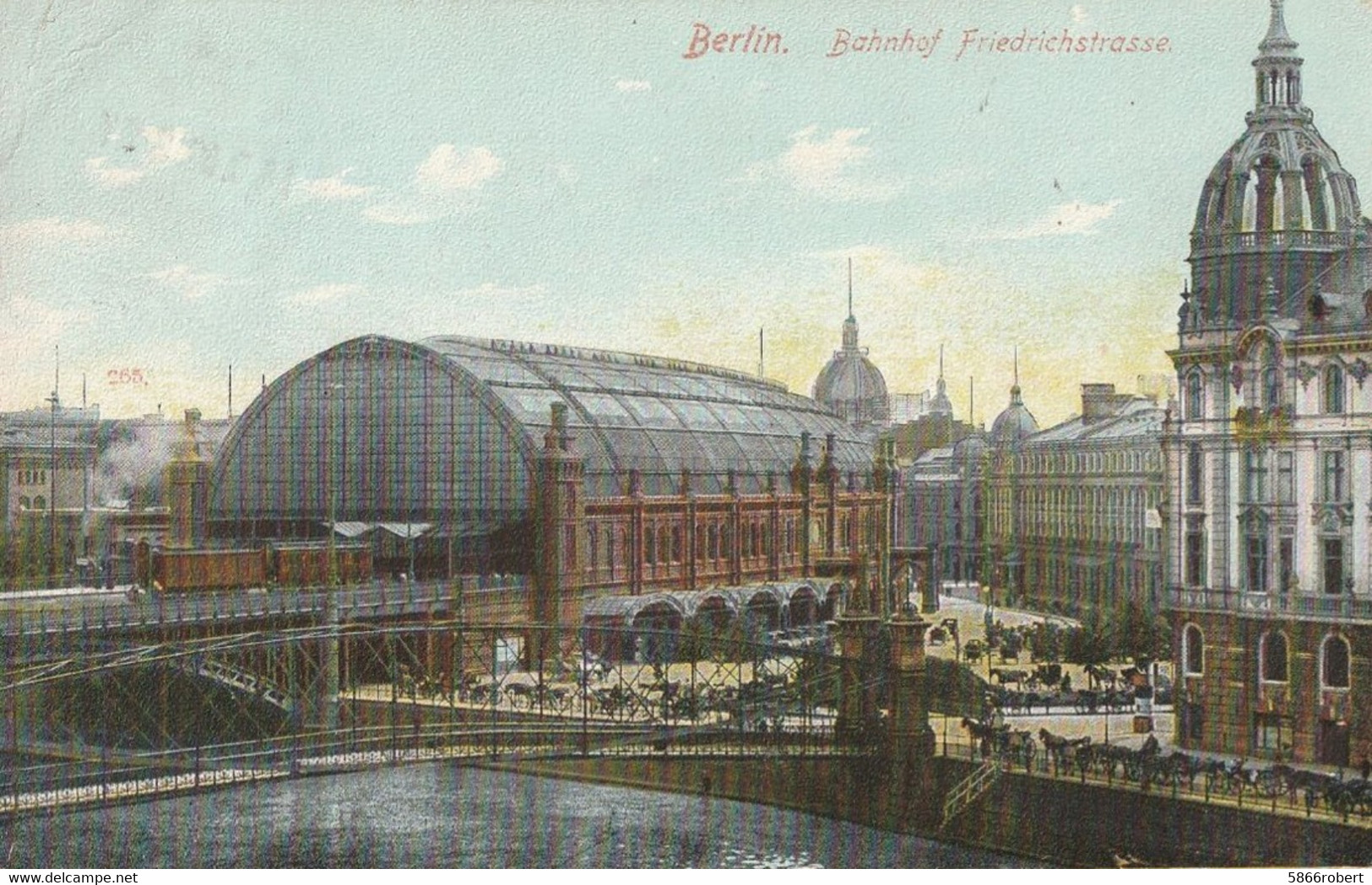 CARTE POSTALE ORIGINALE ANCIENNE COULEUR : BERLIN BAHNHOF FRIEDRICHSTRASSE ALLEMAGNE - Friedrichshain