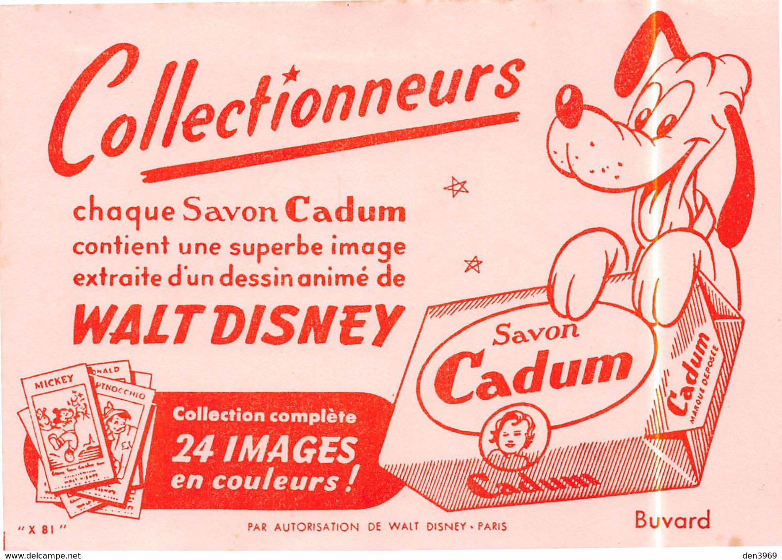 BUVARD - Savon Cadum - Walt Disney, Chien Pluto - Perfume & Beauty