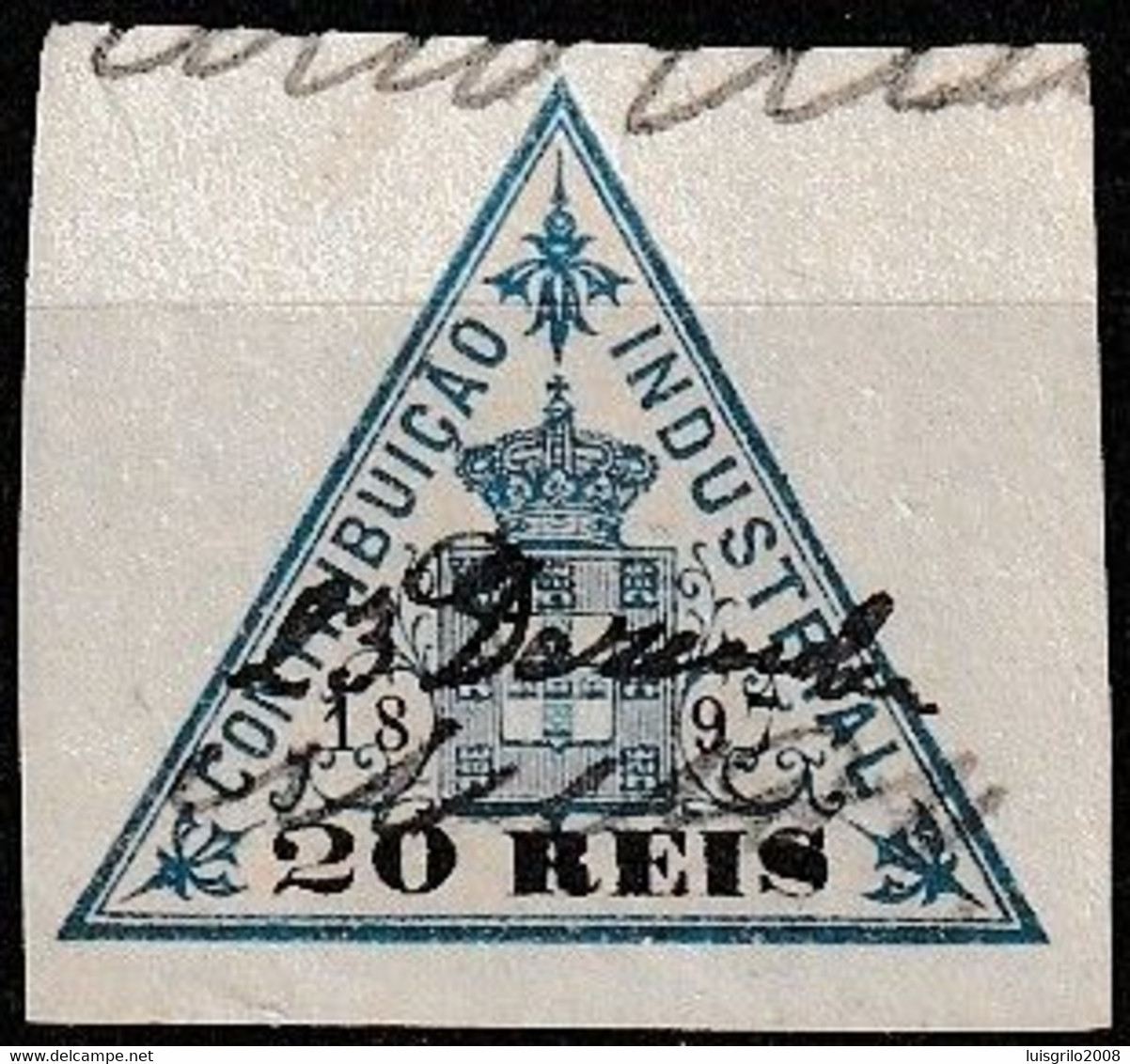 Revenue / Fiscaux / Fiscal, Portugal -|- Contribuição Industrial 1897 / 20 Rs. - Margem Média - Gebraucht