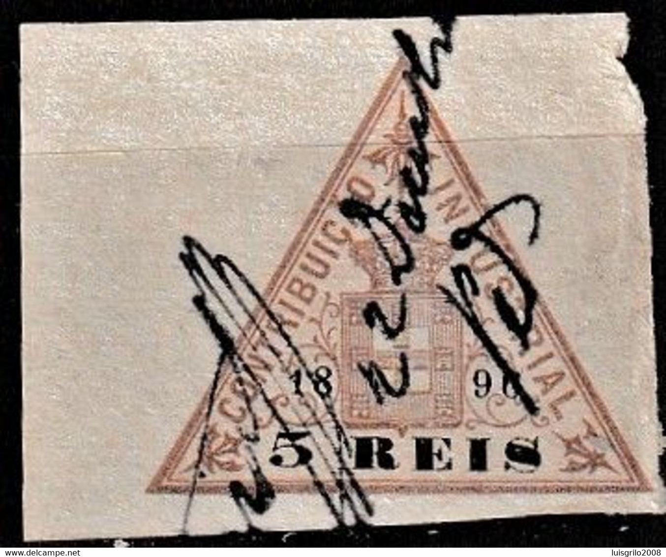 Revenue / Fiscaux / Fiscal, Portugal -|- Contribuição Industrial 1896 / 5 Rs. - Margem Média - Oblitérés