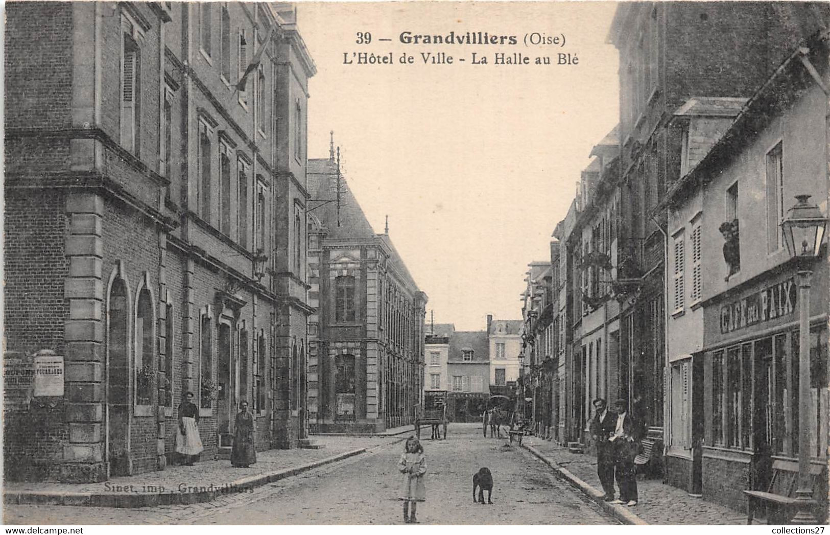 60-GRANDVILLIERS-L'HÔTEL DE VILLE,  LA HALLE AU BLE - Grandvilliers