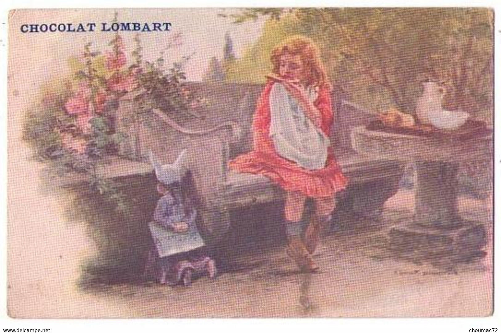 010, Chocolat Lombart, Carte Postale, Fillette Et Sa Poupée - Advertising