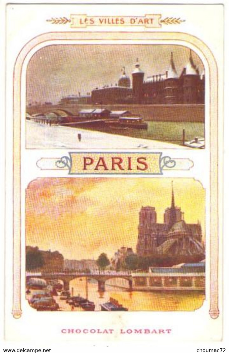 024, Chocolat Lombart, Carte Postale, Les Ville D'Art, Paris - Advertising