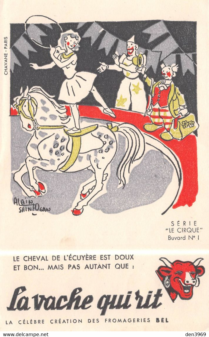 BUVARD - La Vache Qui Rit, Fromageries Bel Lons-le-Saunier - Alain Saint-Ogan (Zig Et Puce) - Le Cirque N'1 Ecuyère - Produits Laitiers