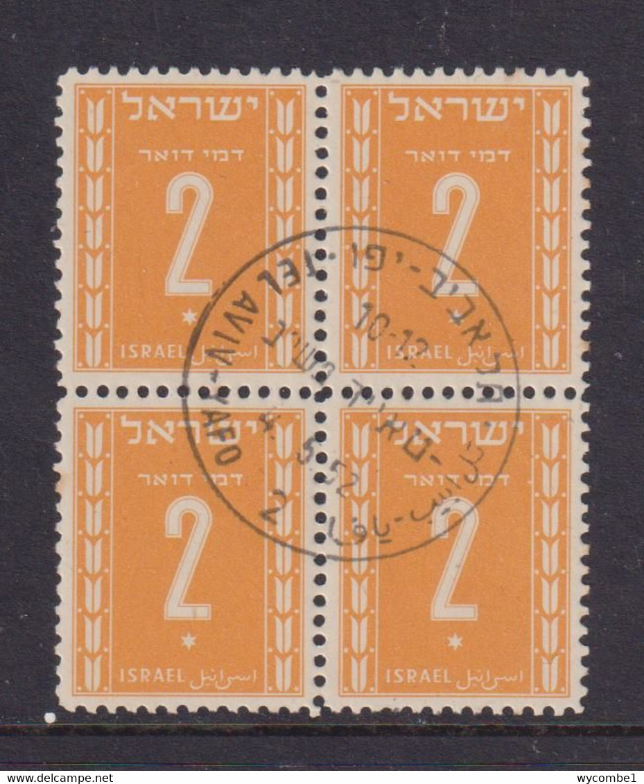 ISRAEL - 1949 Postage Due 2pr Block Of 4 Used As Scan - Strafport