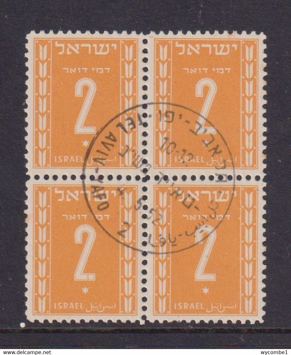 ISRAEL - 1949 Postage Due 2pr Block Of 4 Used As Scan - Timbres-taxe