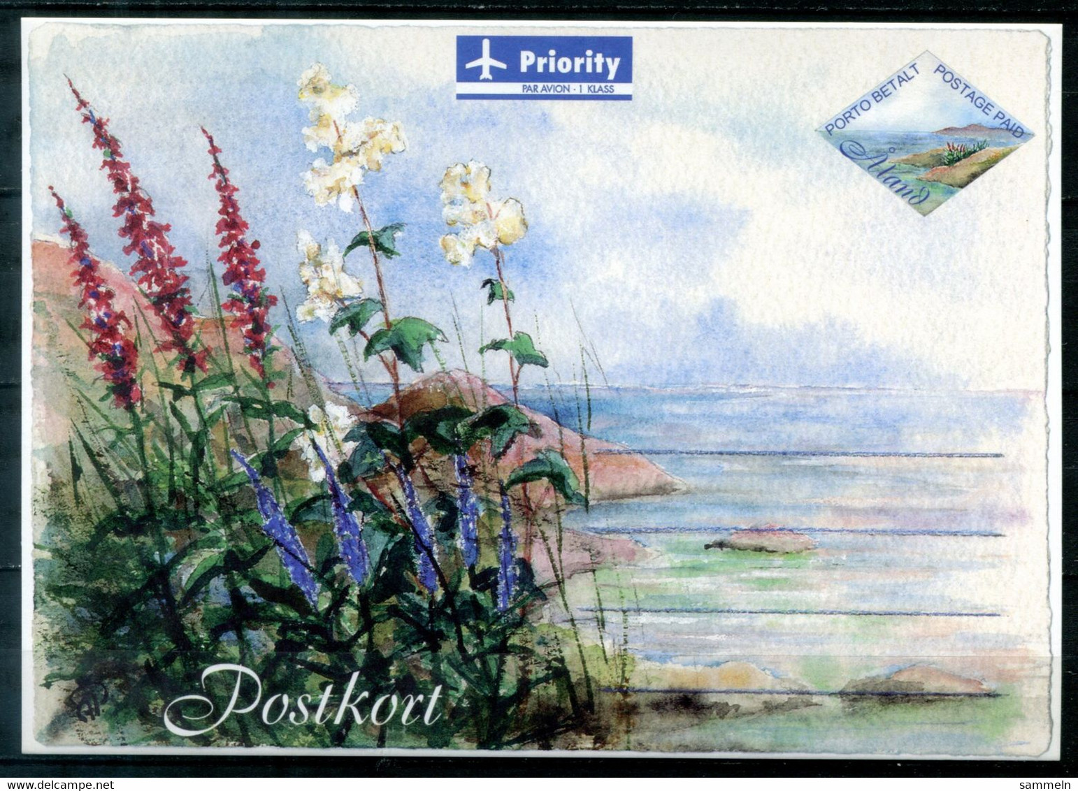 ÅLAND Ganzsache Ungebraucht, Blumen, Flowers, Fleurs - FINLANDE - Storia Postale