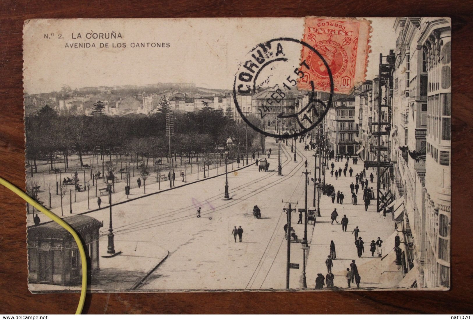 Cpa Ak 1915 La Coruna Avenida De Los Cantones Espagne Spana Spain France Bourg La Reine - La Coruña