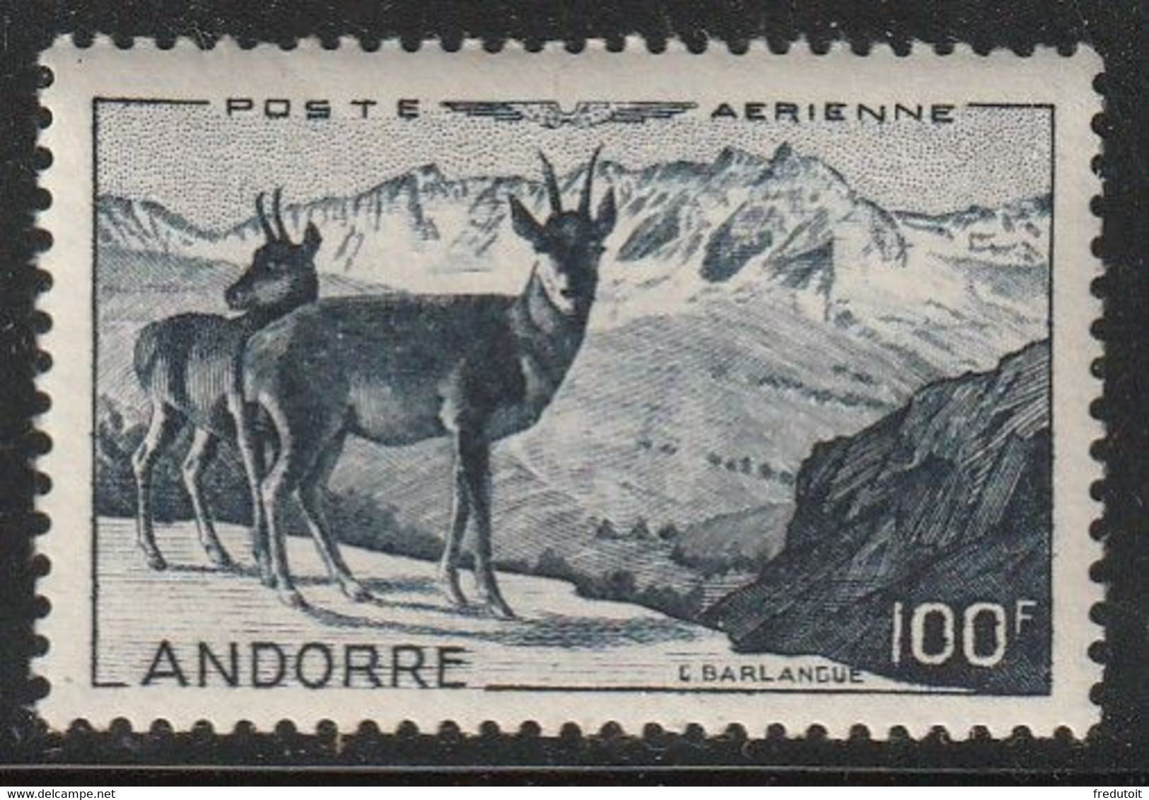 ANDORRE - Poste Aérienne N°1 ** (1950) Isards - Poste Aérienne