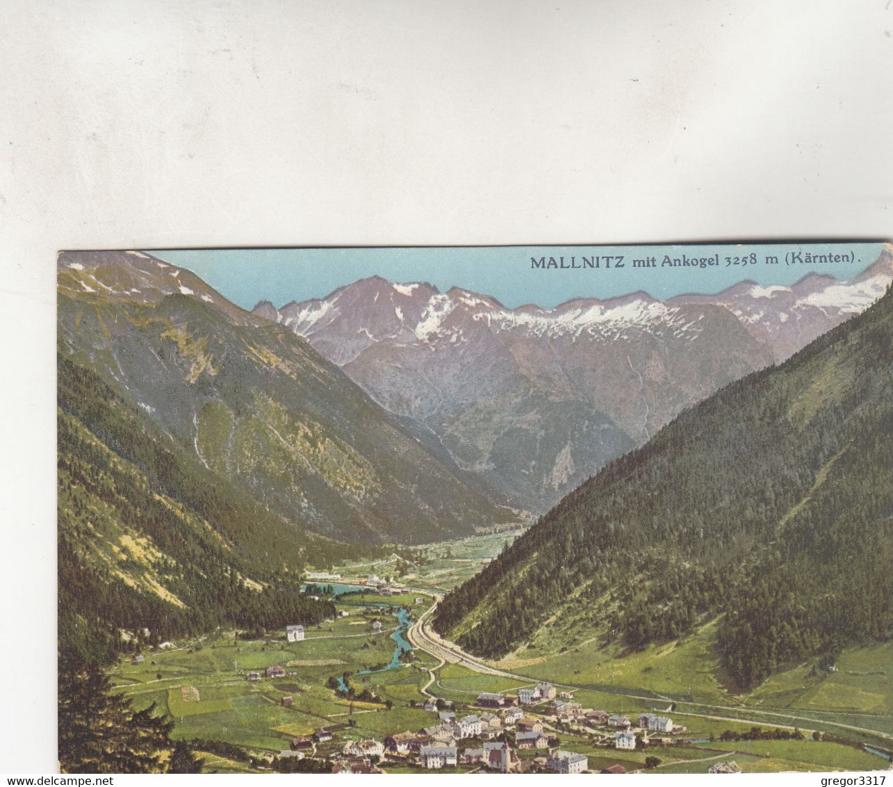 B6008) MALLNITZ - Mit ANKOGEL - Kärnten - Häuser Und Strasse Neben Fluss ALT 1913 - Mallnitz