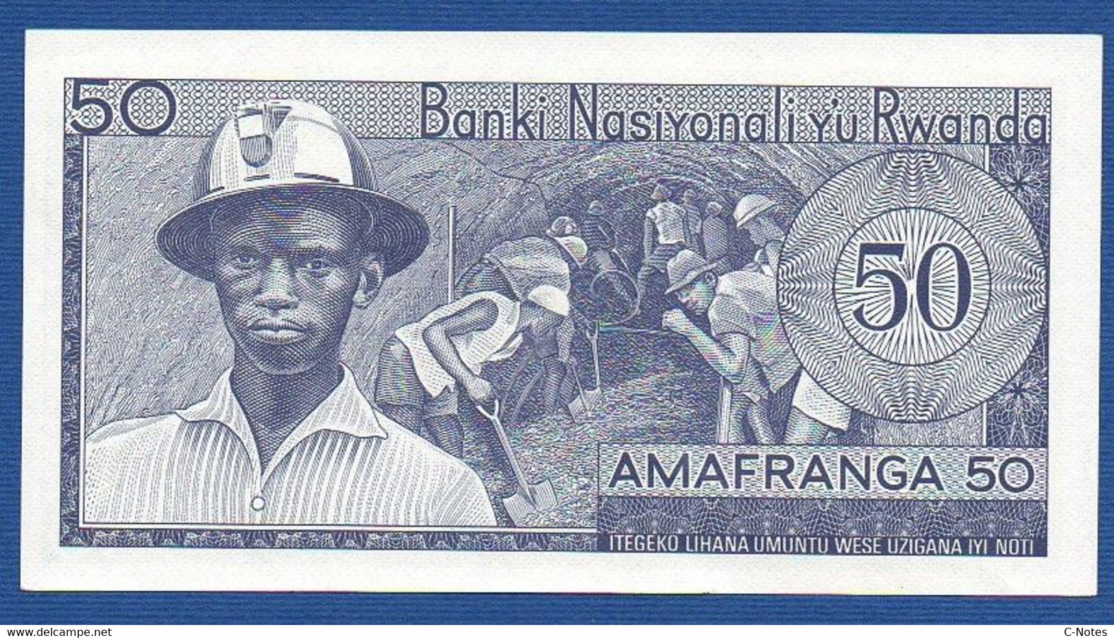 RWANDA - P. 7c – 50 FRANCS 01.01.1976  AUNC, Serie W576781 - Rwanda