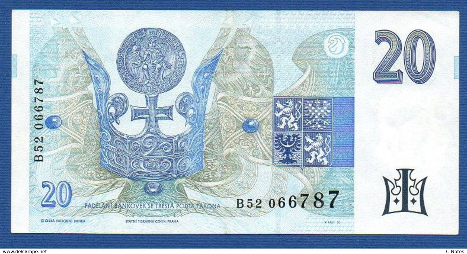 CZECHIA - CZECH Republic - P.10c – 20 Korun Českých 1994  XF - Serie B52 066787 - República Checa