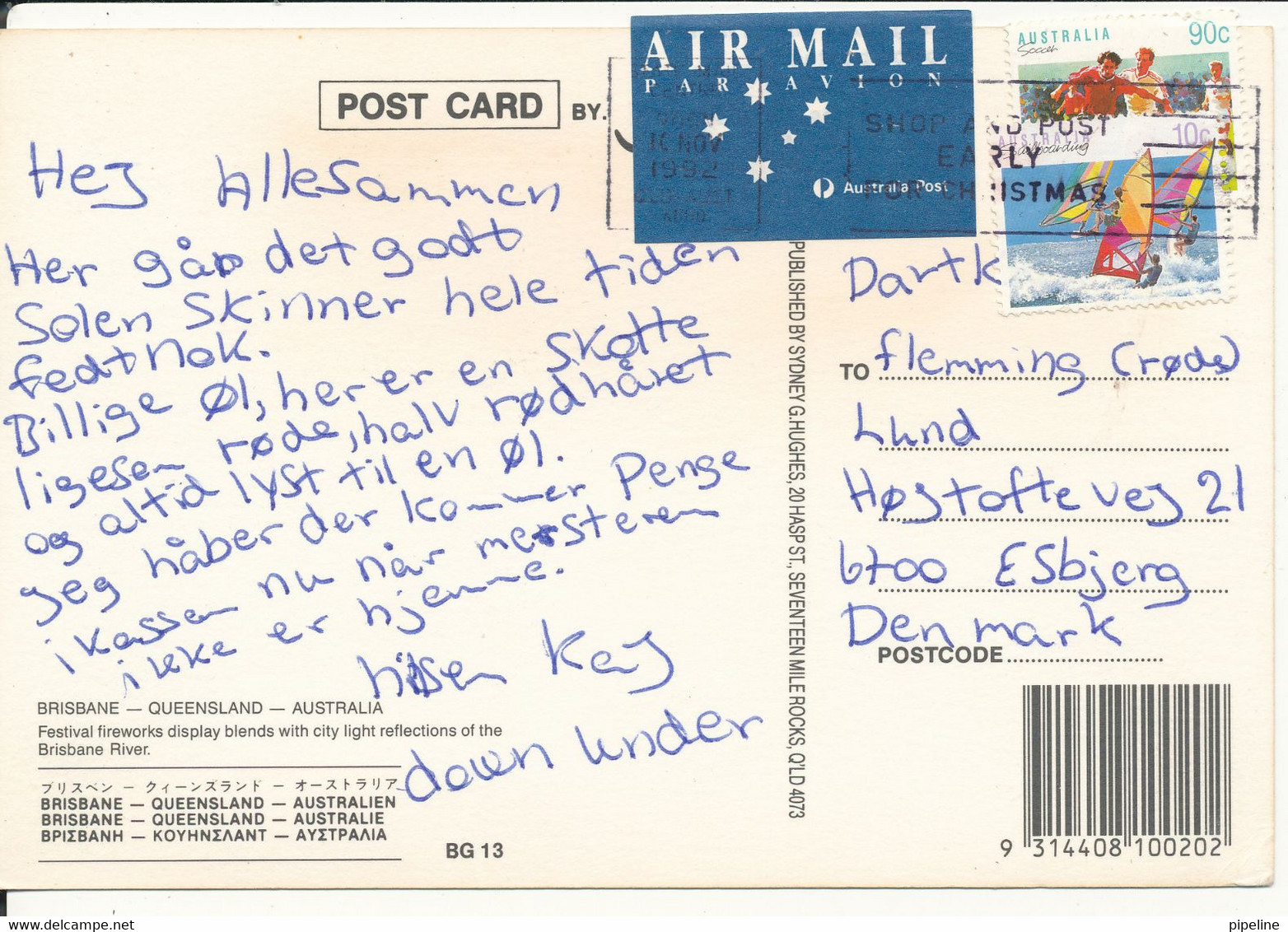 Australia Postcard Sent To Germany Brisbane Queensland - Brisbane