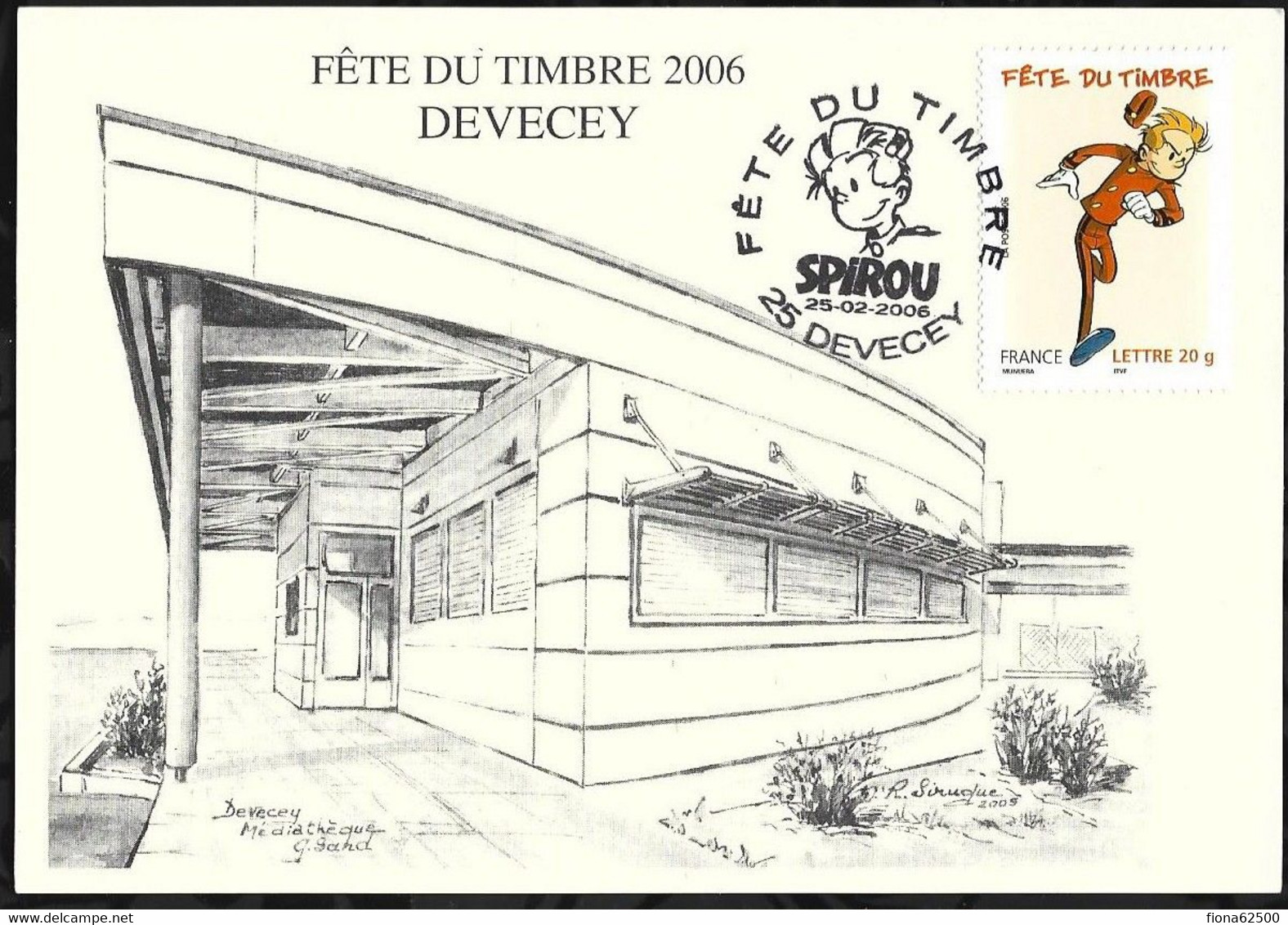 FÊTE DU TIMBRE . SPIROU . 25 FEVRIER 2006 . DEVECEY . - 2000-2009