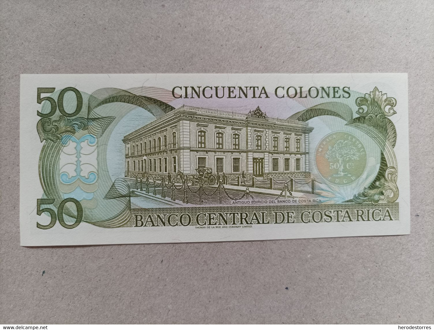 Billete De Costa Rica De 50 Colones, Año 1993, Uncirculated - Costa Rica