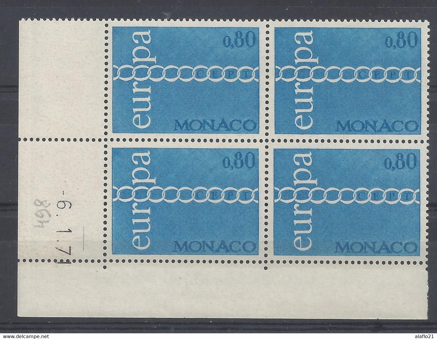 MONACO - N° 864 - EUROPA 1971 - Bloc De 4 COIN DATE - NEUF SANS CHARNIERE - 6/1/71 - Neufs